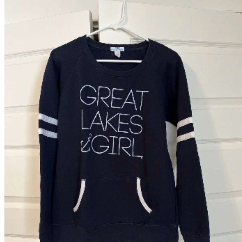 Navy "Great Lakes Girl" Sweatshirt with White Accents